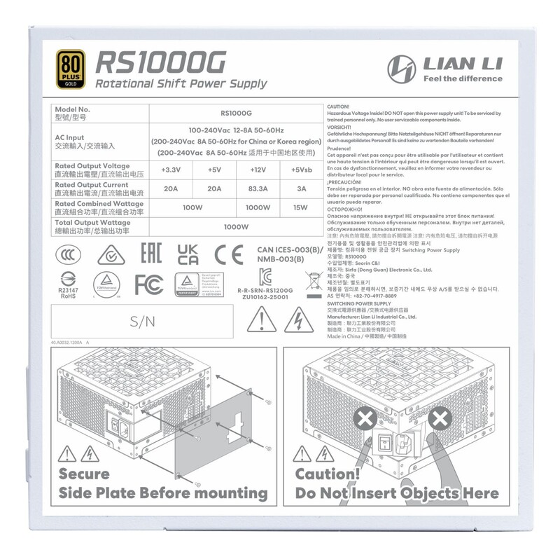 Блок живлення Lian Li RS Gold 1000 White (G9P.RS1000G.W000.EU)