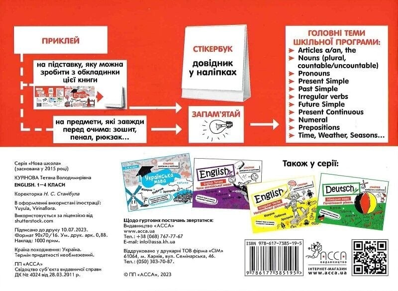 Стікербук. 1-4 клас. Комплект із 3-х довідників