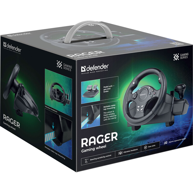 Руль Defender Rager Black (64067)
