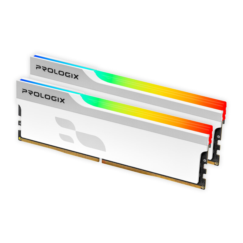 Модуль пам`ятi DDR4 2x8GB/3200 Prologix Onyx White RGB (PRO16GB3200YWR4K)