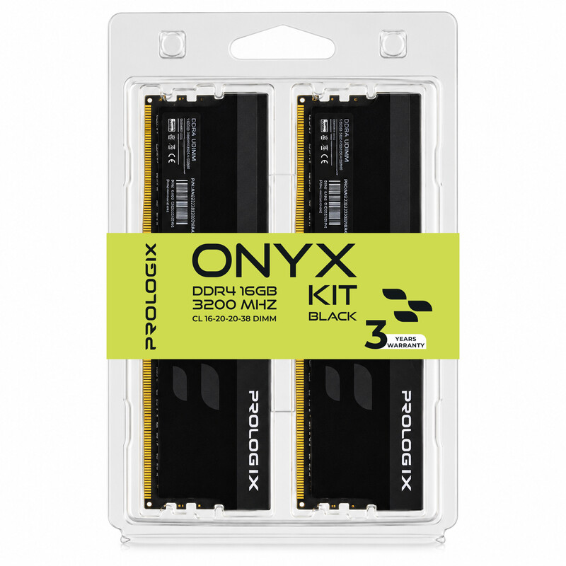 Модуль памяти DDR4 2x8GB/3200 Prologix Onyx Black (PRO16GB3200YB4K)