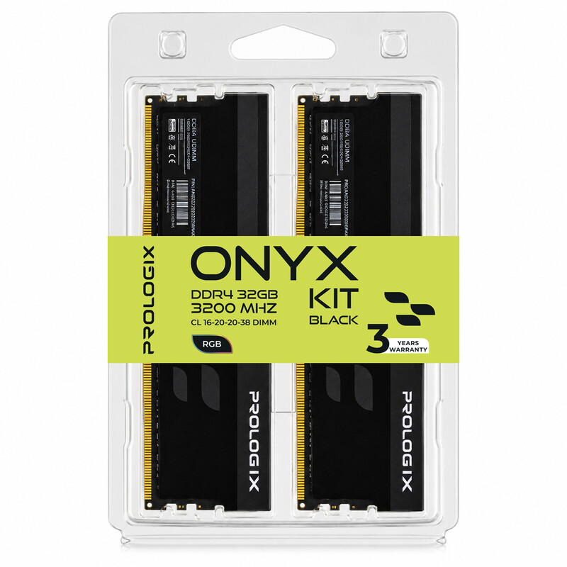 Модуль памяти DDR4 2x16GB/3200 Prologix Onyx Black RGB (PRO32GB3200YBR4K)