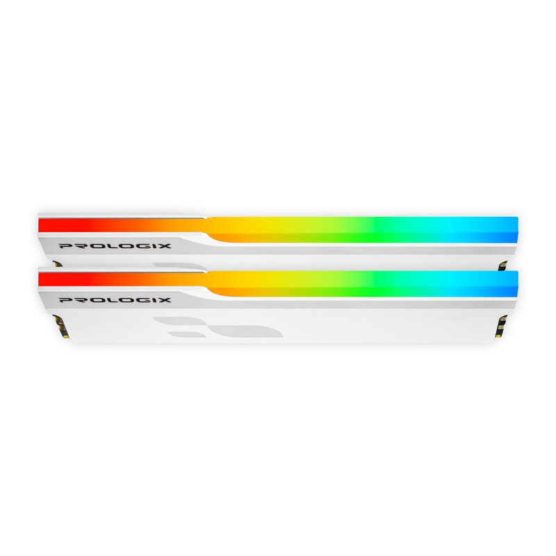 Модуль пам`ятi DDR4 2x16GB/3200 Prologix Onyx White RGB (PRO32GB3200YWR4K)