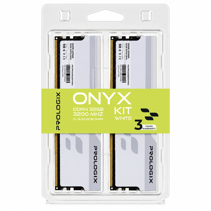 Модуль памяти DDR4 2x16GB/3200 Prologix Onyx White (PRO32GB3200YW4K)