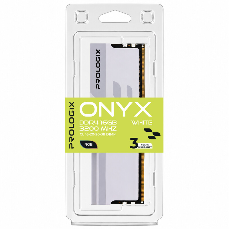 Модуль памяти DDR4 16GB/3200 Prologix Onyx White RGB (PRO16GB3200YWR4)