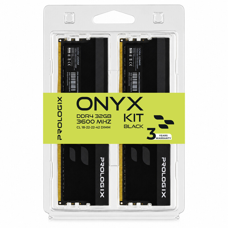 Модуль пам`ятi DDR4 2x16GB/3600 Prologix Onyx Black (PRO32GB3600YB4K)