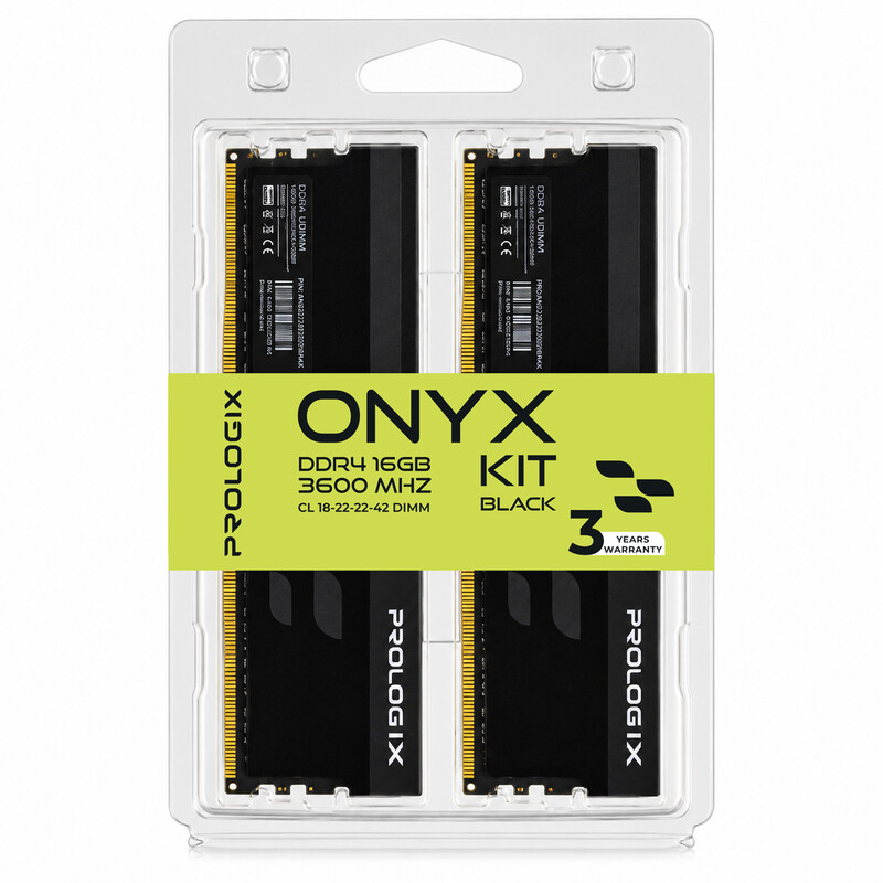 Модуль пам`ятi DDR4 2x8GB/3600 Prologix Onyx Black (PRO16GB3600YB4K)