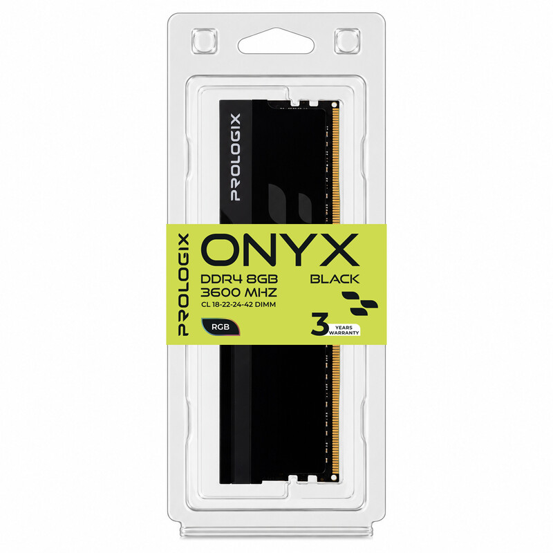 Модуль памяти DDR4 8GB/3600 Prologix Onyx Black RGB (PRO8GB3600YBR4)