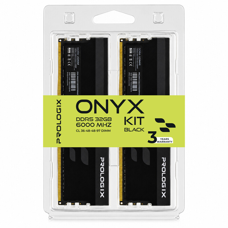 Модуль памяти DDR5 2x16GB/6000 Prologix Onyx Black (PRO32GB6000YB5K)