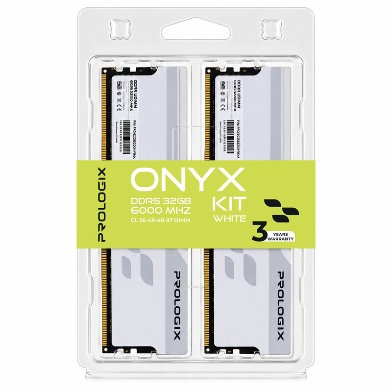 Модуль памяти DDR5 2x16GB/6000 Prologix Onyx White (PRO32GB6000YW5K)