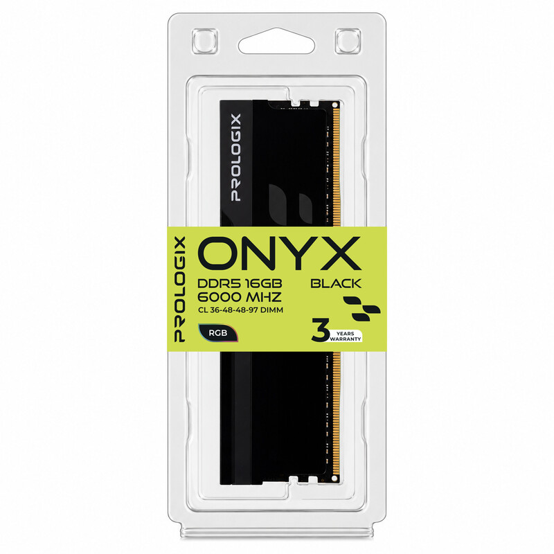 Модуль пам`ятi DDR5 16GB/6000 Prologix Onyx Black RGB (PRO16GB6000YBR5)