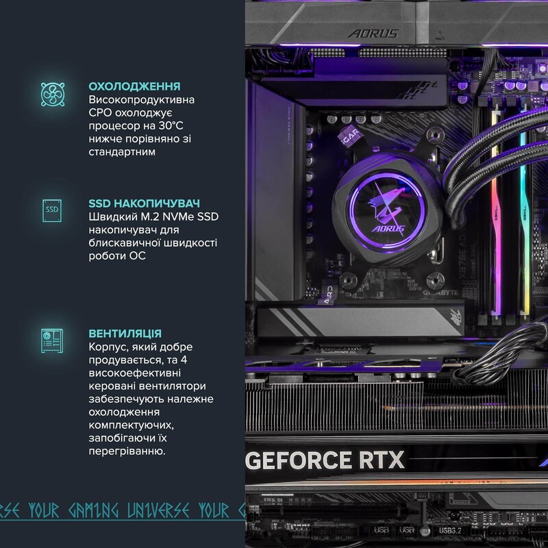 Комп`ютер для стримінгу ASGARD STREAM RTX 5070 12GB / Ryzen 5 9600X / DDR5 32GB / SSD 1TB (ASG-S-5070-7772)