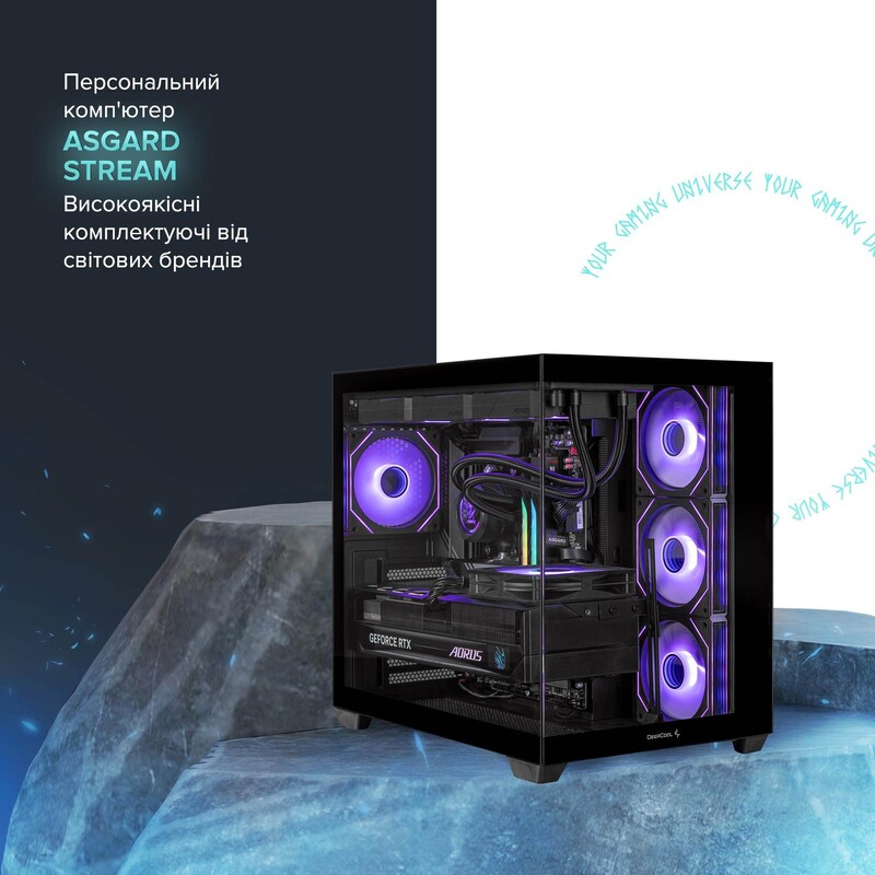 Комп`ютер для стримінгу ASGARD STREAM RTX 5070 12GB / Ryzen 7 9700X / DDR5 64GB / SSD 2TB / Win 11 (ASG-S-5070-7783W)