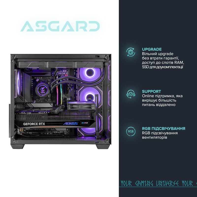Комп`ютер для стримінгу ASGARD STREAM RTX 5080 16GB / Ryzen 7 7800X3D / DDR5 32GB / SSD 1TB (ASG-S-5080-7796)
