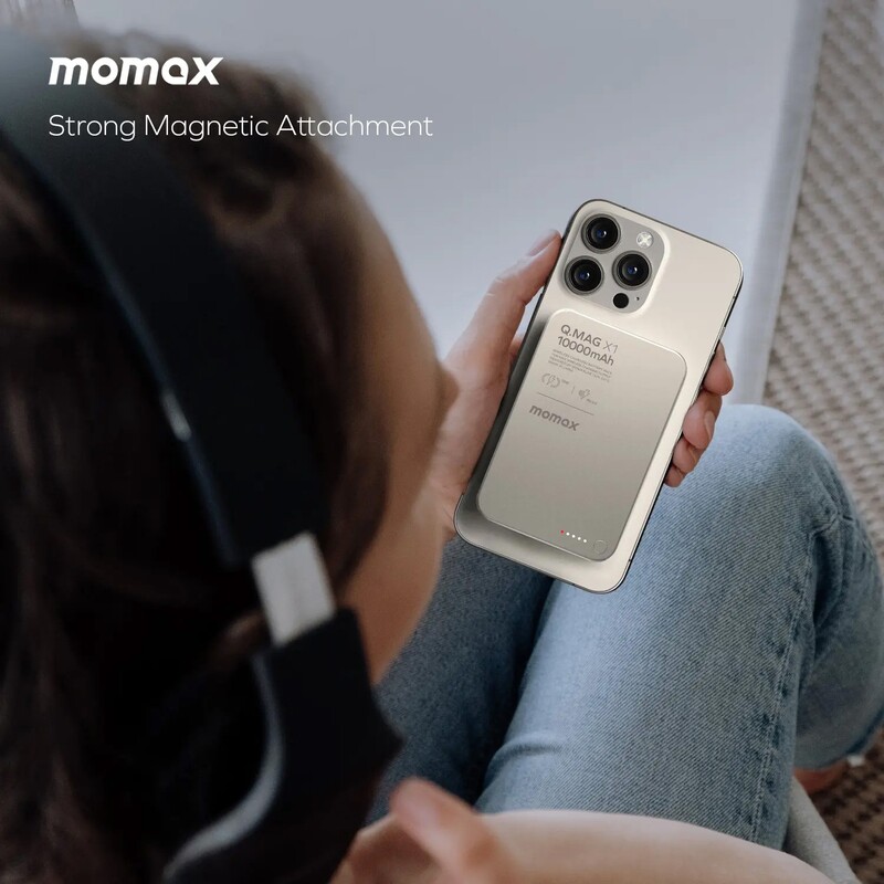 Універсальна мобільна батарея Momax Q.Mag X1 10000mAh 20W Titanium (IP117AE)