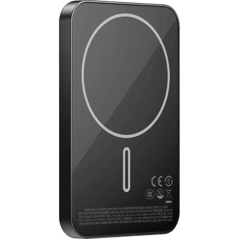 Універсальна мобільна батарея Momax 1-Power Q.Pass Qi2 5000mAh 20W Black (IP129Q2D)