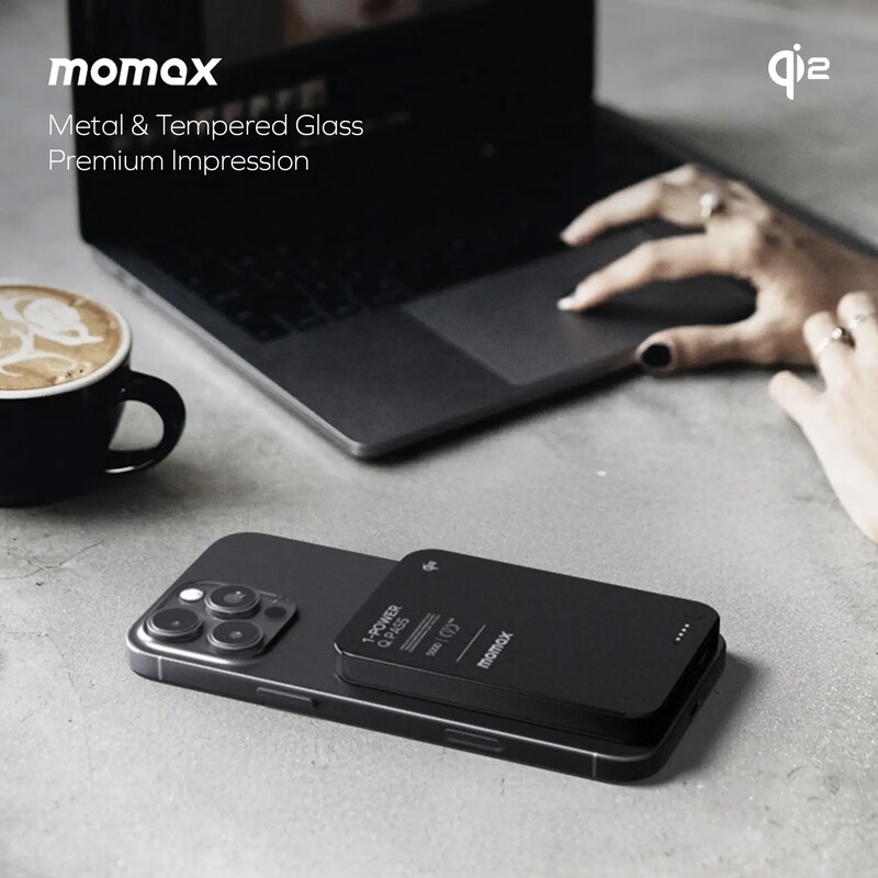 Універсальна мобільна батарея Momax 1-Power Q.Pass Qi2 5000mAh 20W Black (IP129Q2D)