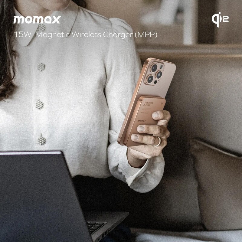 Універсальна мобільна батарея Momax 1-Power Q.Pass Qi2 5000mAh 20W Sandstone (IP129Q2L2)