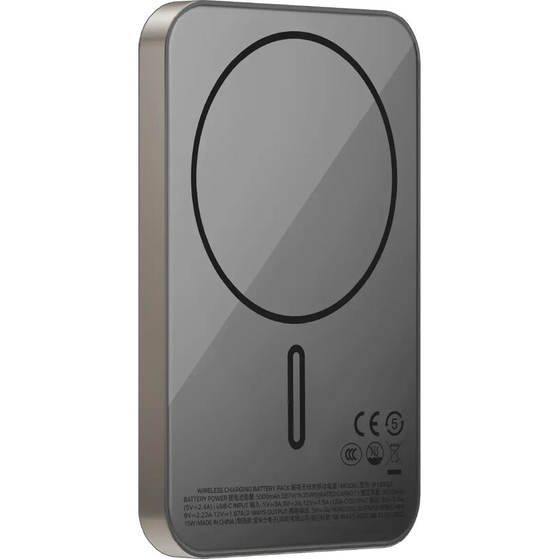 Універсальна мобільна батарея Momax 1-Power Q.Pass Qi2 5000mAh 20W Titanium (IP129Q2L)