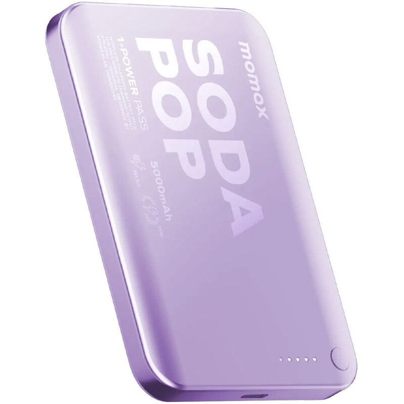 Універсальна мобільна батарея Momax 1-Power Pass 5000mAh 20W Purple (IP165U)