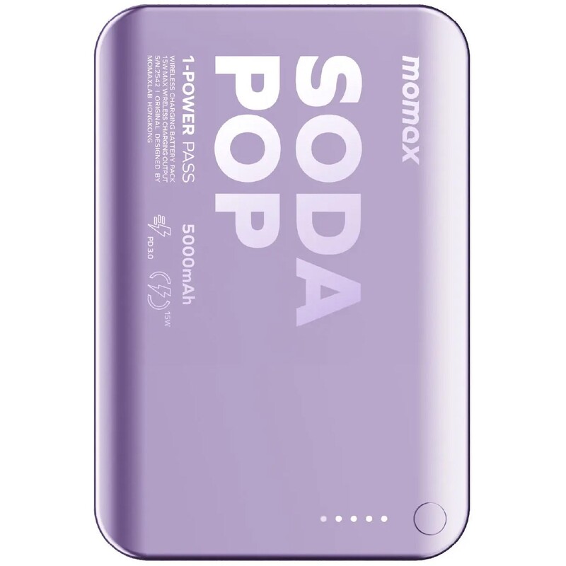 Універсальна мобільна батарея Momax 1-Power Pass 5000mAh 20W Purple (IP165U)