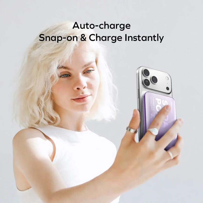 Універсальна мобільна батарея Momax 1-Power Pass 5000mAh 20W Purple (IP165U)