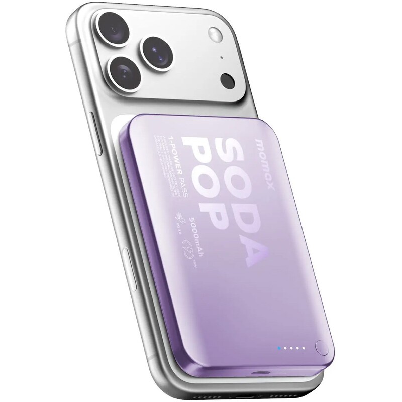 Універсальна мобільна батарея Momax 1-Power Pass 5000mAh 20W Purple (IP165U)