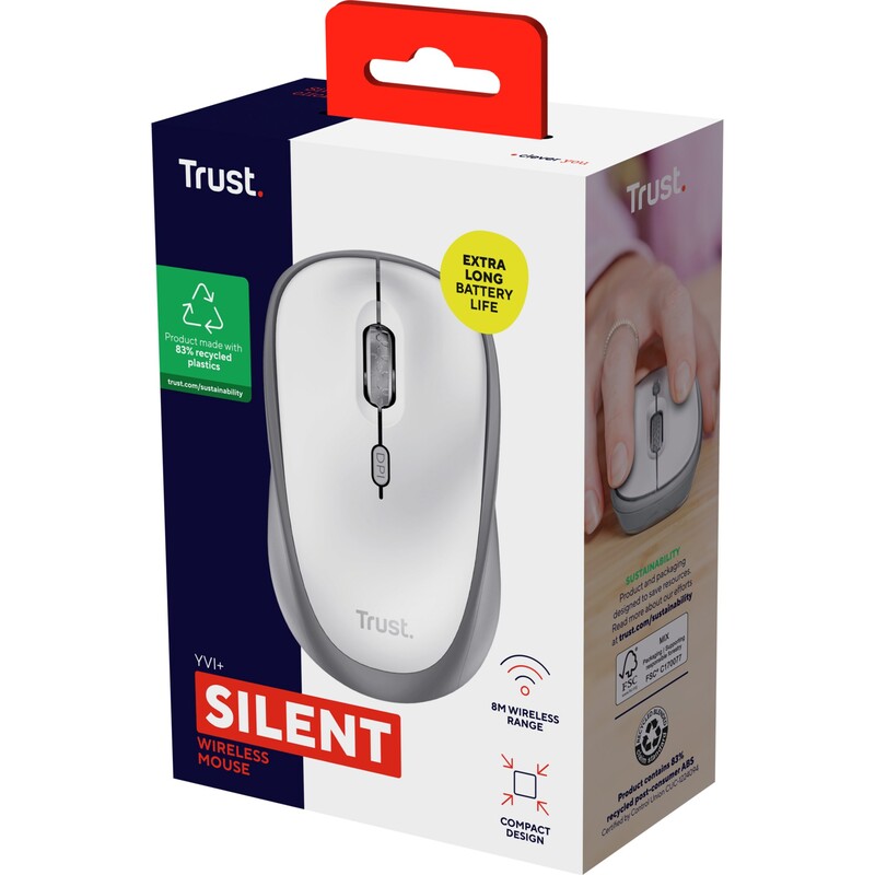 Мышь Trust Yvi+ Silent White (25513)