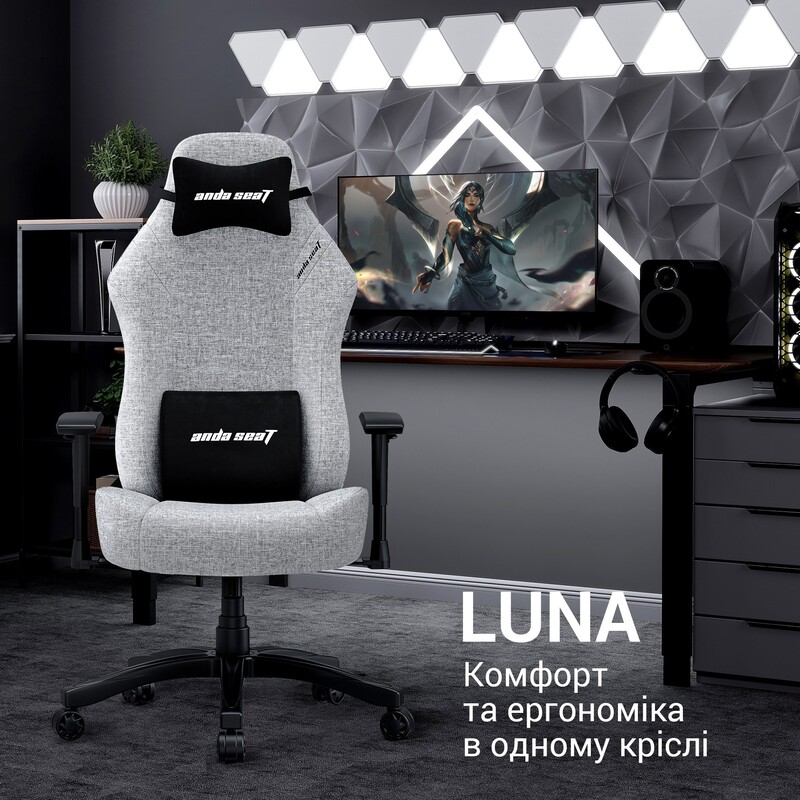 Крісло для геймерів Anda Seat Luna Size L Pink Fabric (AD18-44-P-F)