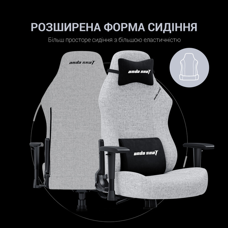 Крісло для геймерів Anda Seat Luna Size L Dark Blue Fabric (AD18-44-S-F)