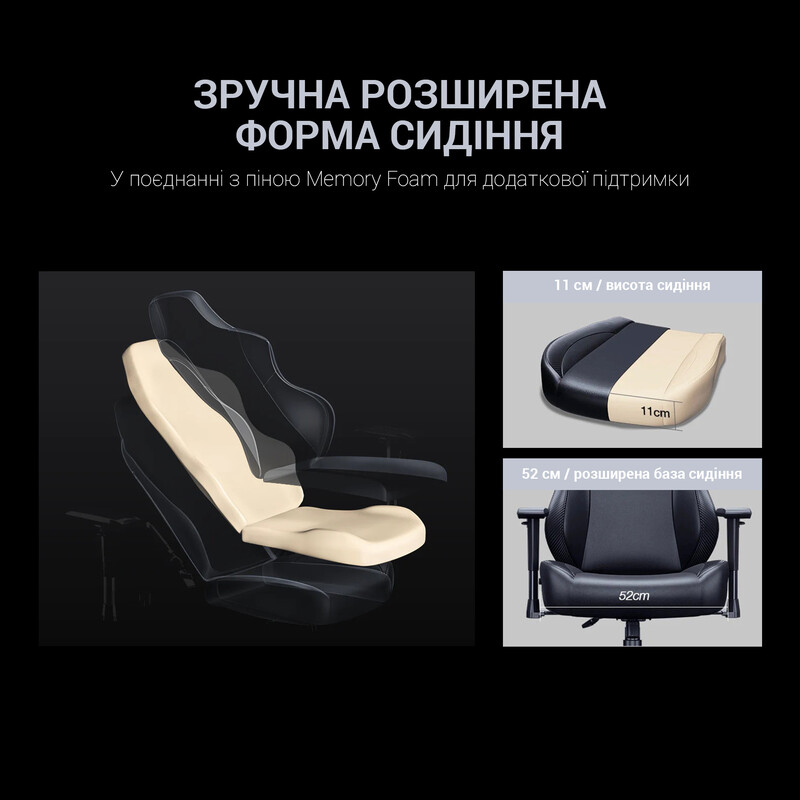 Крісло для геймерів Anda Seat Luna Size L Dark Blue Fabric (AD18-44-S-F)