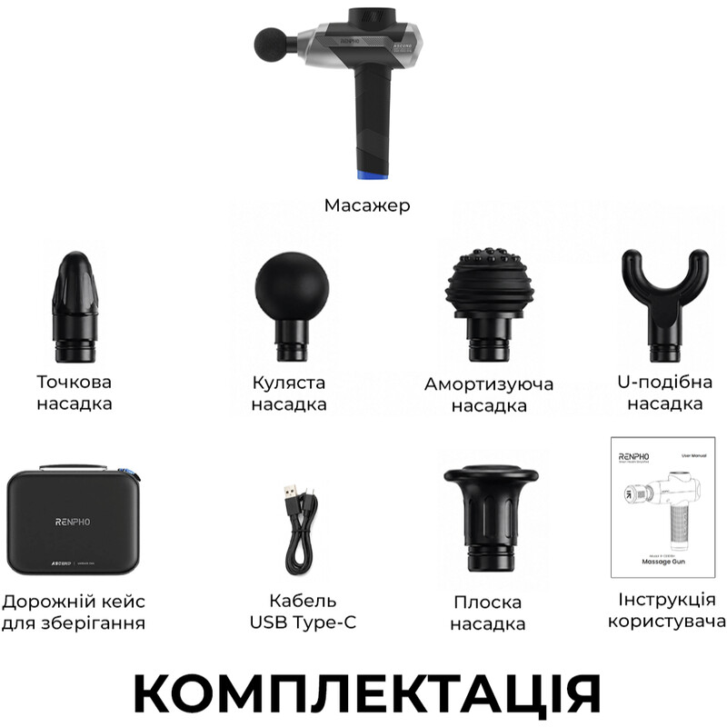 Перкуссионный массажер RENPHO Ascend (R-WMG05)