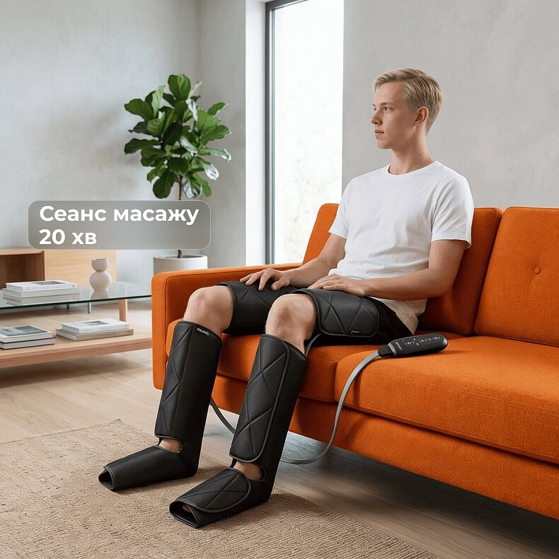 Компрессионный массажер для ног RENPHO Foot Calf and Thigh Air Massager Black (RP-ALM079H-BK)