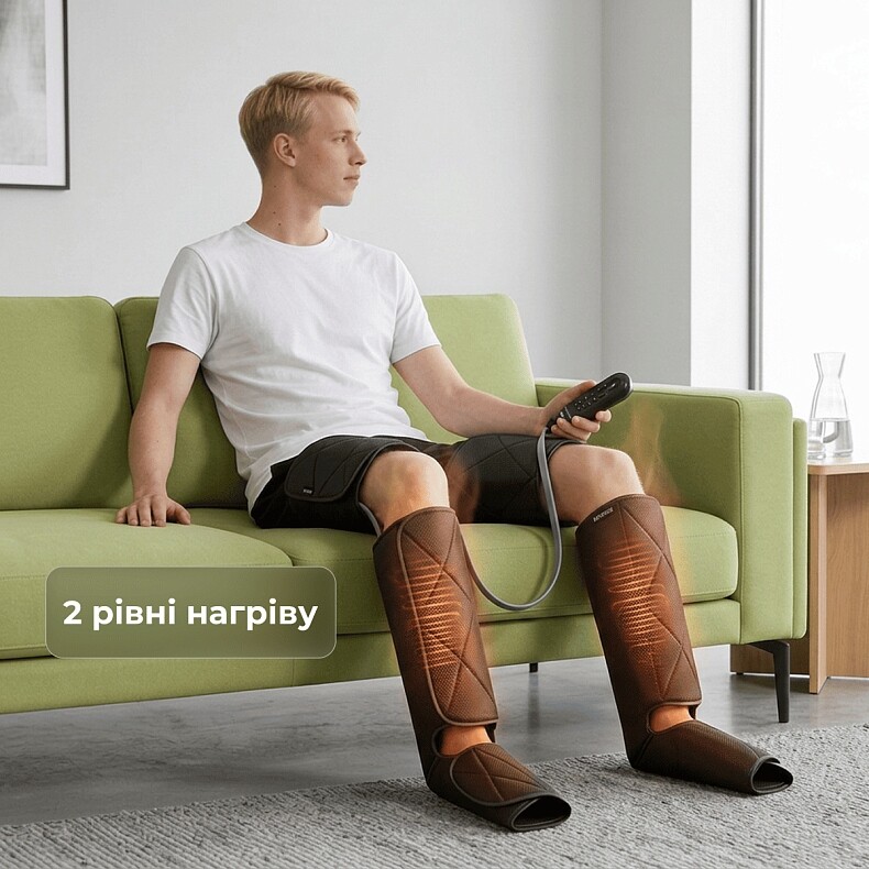 Компрессионный массажер для ног RENPHO Foot Calf and Thigh Air Massager Black (RP-ALM079H-BK)