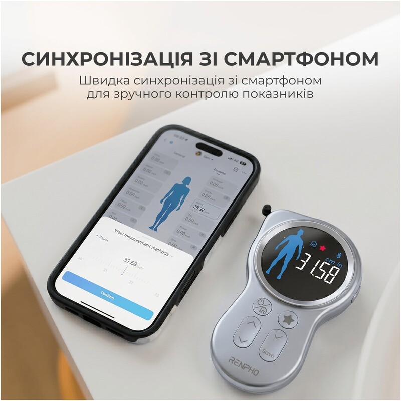 Умная измерительная рулетка RENPHO Smart Tape Measure (R-Y002-BK)