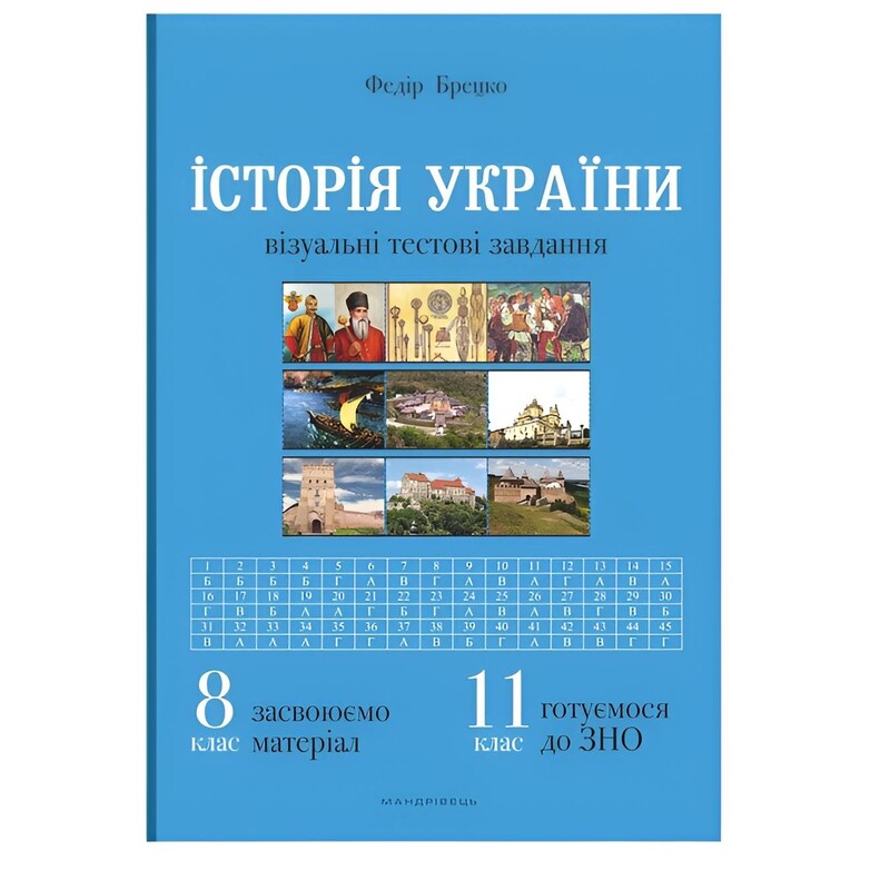 Історія України 8 клас. Візуальні тестові завдання / Федір Брецко