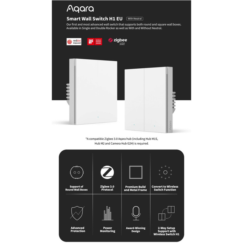 Умный выключатель Aqara H1 (WS-EUK02)