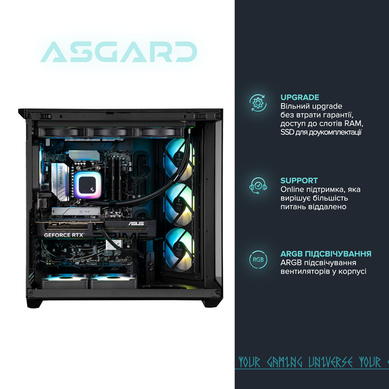 Комп`ютер ASGARD CREATOR RTX 5070 Ti / Ryzen 9 7900X / DDR5 32GB / SSD 1TB (ASG-C-5070T-7566)