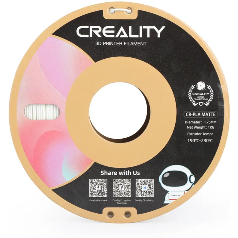 Філамент пластик Creality для 3D-принтера Creality 1.75 мм 1 кг, білий (3301010296)