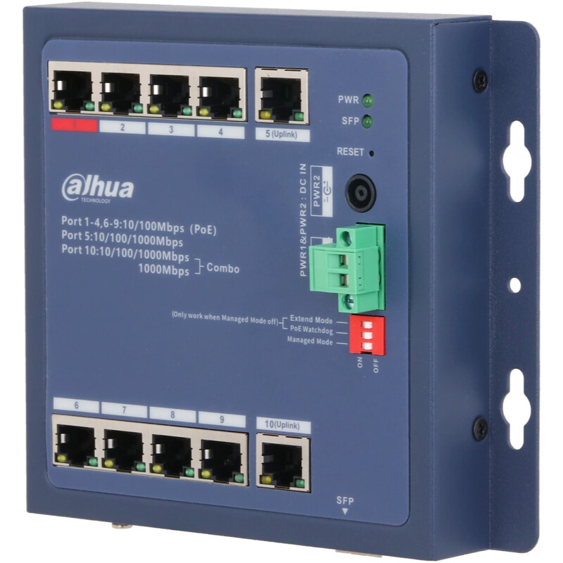 Комутатор Dahua DH-CHS4110-8ET-90-F PoE