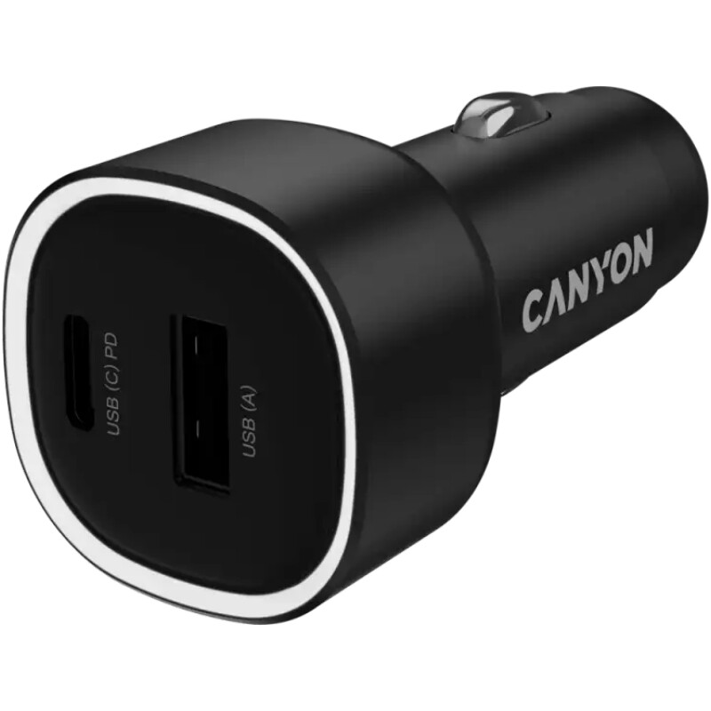 Автомобильное зарядное устройство Canyon OnDrive 48 Black (CNE-CCABR3AC)