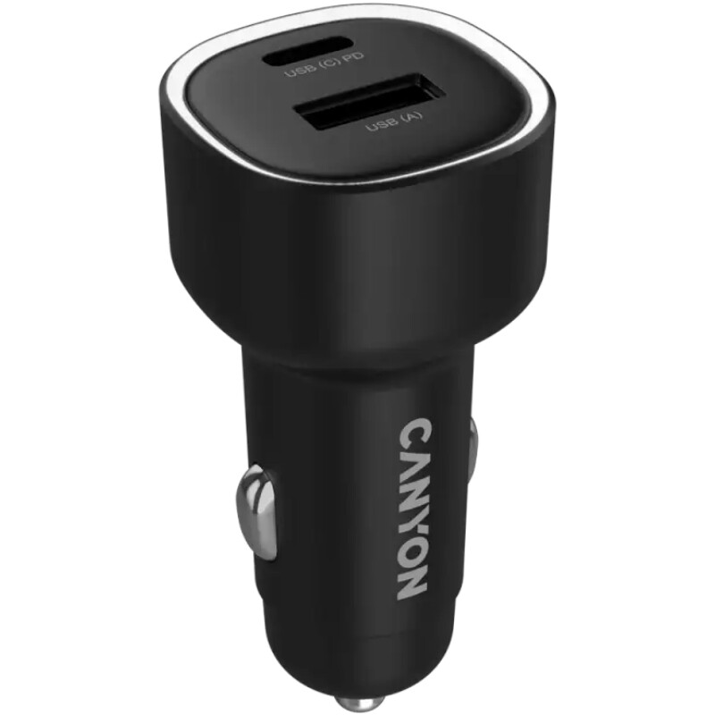 Автомобильное зарядное устройство Canyon OnDrive 48 Black (CNE-CCABR3AC)