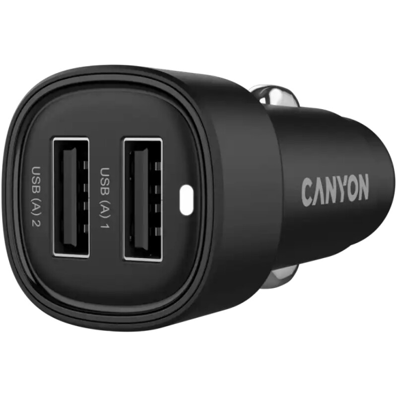 Автомобильное зарядное устройство Canyon OnDrive 24 Black (CNE-CCABR2AA)