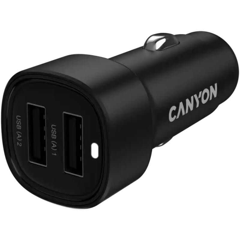 Автомобильное зарядное устройство Canyon OnDrive 24 Black (CNE-CCABR2AA)