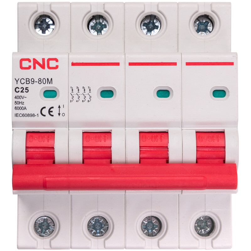 Модульный автоматический выключатель CNC Electric YCB9-80M 4P C25 6000A 230/400V (NV821617)