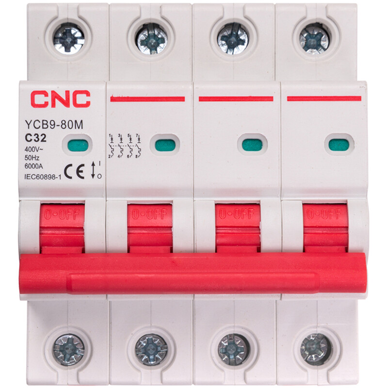 Модульный автоматический выключатель CNC Electric YCB9-80M 4P C32 6000A 230400V (NV821624)