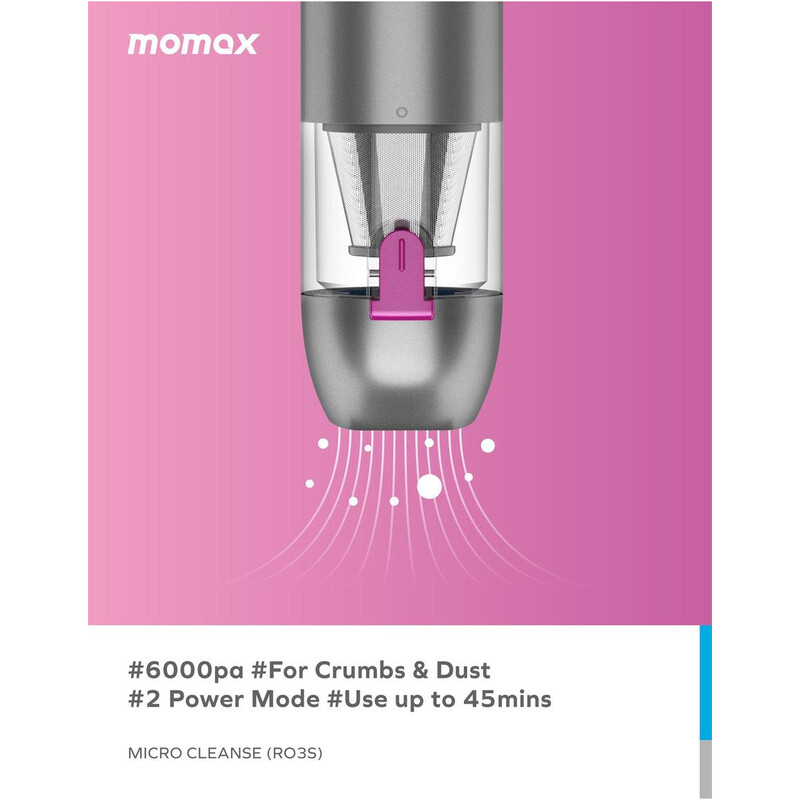 Акумуляторний пилосос Momax RO3E Rose/Grey