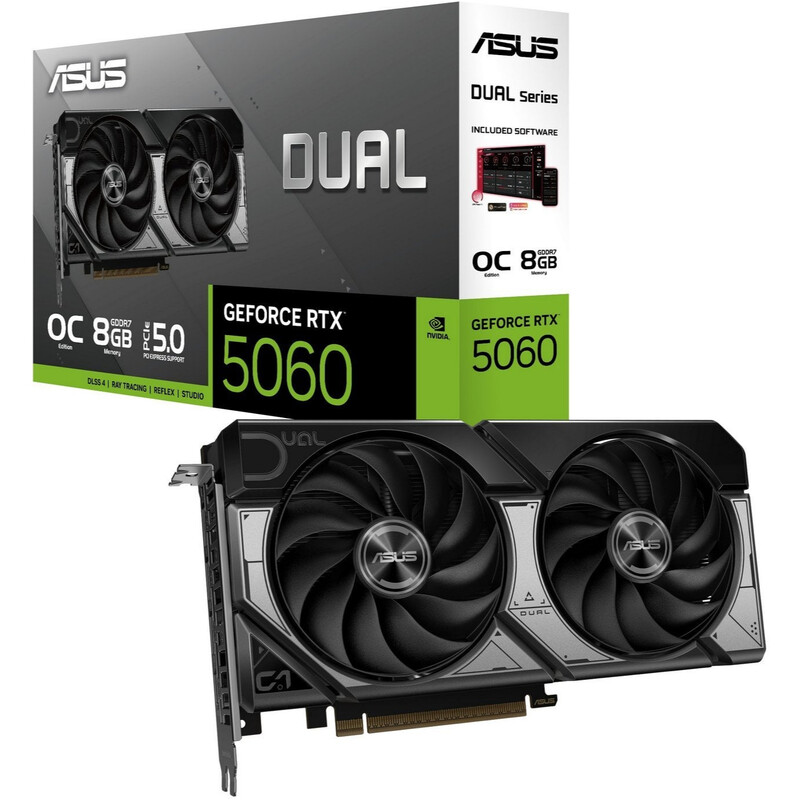 Відеокарта GF RTX 5060 8GB GDDR7 Dual Advanced OC Asus (DUAL-RTX5060-O8G-A)