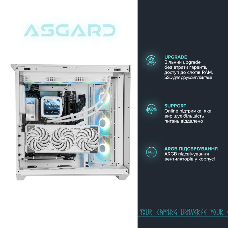 Комп`ютер ASGARD CREATOR RTX 5070 Ti / Ryzen 9 9900X / DDR5 32GB / SSD 2TB / Win 11 (ASG-C-5070T-7867W)