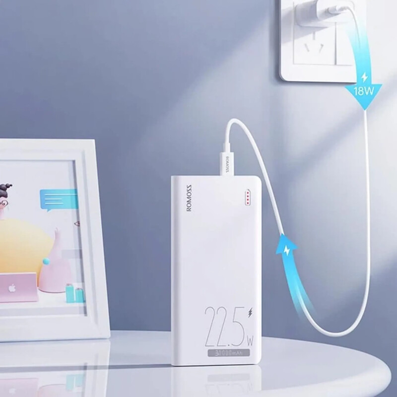 Універсальна мобільна батарея Romoss 30000mAh 22.5W White (PHP30-711-1111H)